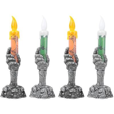 FATRD Lot De 4 Bougies Led Longues Pour Décorations D'Halloween - Publicité FATRD Lot De 4 Bougies Led Longues Pour Décorations D'Halloween - Publicité