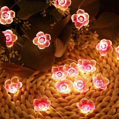 AIRSTRA Guirlande Lumineuse Avec 4m 40led En Forme De Fleur De Cerisier Rose, Alimenté Par Usb Pour Noël, Télécommande Modèle 8 Fonction Clignotant, Chambre De Fille, Chambre À Coucher, Intérieur, Extérieur - Publicité AIRSTRA Guirlande Lumineuse Avec 4m 40led En Forme De Fleur De Cerisier Rose, Alimenté Par Usb Pour Noël, Télécommande Modèle 8 Fonction Clignotant, Chambre De Fille, Chambre À Coucher, Intérieur, Extérieur - Publicité