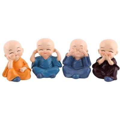 Cellfast Figurines De Bouddha - Quatre Petits Moines - Résine - Décoration Intérieure - Artisanat - Publicité Cellfast Figurines De Bouddha - Quatre Petits Moines - Résine - Décoration Intérieure - Artisanat - Publicité