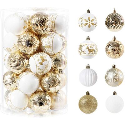 FLAMMKRAFT 40 Boules De Noël En Plastique Léger, Faciles À Accrocher, Décorations De Noël Pour Les Fêtes - Publicité FLAMMKRAFT 40 Boules De Noël En Plastique Léger, Faciles À Accrocher, Décorations De Noël Pour Les Fêtes - Publicité
