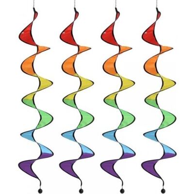BEAUVIE Décoration Éolienne, Lot De 4 Spirales Arc-en-ciel De 109 Cm, À Suspendre, Pour La Décoration De Jardin Extérieur. Publicité BEAUVIE Décoration Éolienne, Lot De 4 Spirales Arc-en-ciel De 109 Cm, À Suspendre, Pour La Décoration De Jardin Extérieur. Publicité