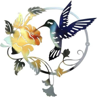 BRAST Ymyny Metal Bird Silhouette Metal Wall Art Round Wall Decor Wall Hanging For Home Office Living Room Hotel Decoration (31x32cm) (blue) - Publicité BRAST Ymyny Metal Bird Silhouette Metal Wall Art Round Wall Decor Wall Hanging For Home Office Living Room Hotel Decoration (31x32cm) (blue) - Publicité