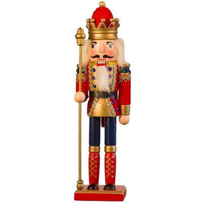 FLAMMKRAFT Casse-noisette Figurine Exquise Ornement Casse-noisette En Bois Sur Le Thème De Noël Pour Cave À Vin Ou Bureau Rouge Roi - Publicité FLAMMKRAFT Casse-noisette Figurine Exquise Ornement Casse-noisette En Bois Sur Le Thème De Noël Pour Cave À Vin Ou Bureau Rouge Roi - Publicité
