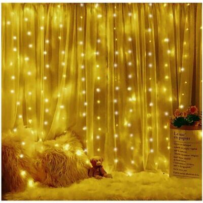 OEM Rideau Lumineux, 3m3m Guirlande Lumineuse Led, 8 Modes D'eclairage Blanc Chaud, Decoration De Fenêtre, Noël, Mariage, Anniversaire, Maison, Patio,rideau Lumineux Led-dou - Publicité OEM Rideau Lumineux, 3m3m Guirlande Lumineuse Led, 8 Modes D'eclairage Blanc Chaud, Decoration De Fenêtre, Noël, Mariage, Anniversaire, Maison, Patio,rideau Lumineux Led-dou - Publicité