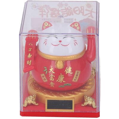 FLAMMKRAFT Chat Porte-bonheur Lumineux Solaire À Induction, Agitant Le Bras, Décoration Chat De Fortune Pour La Maison - Publicité FLAMMKRAFT Chat Porte-bonheur Lumineux Solaire À Induction, Agitant Le Bras, Décoration Chat De Fortune Pour La Maison - Publicité