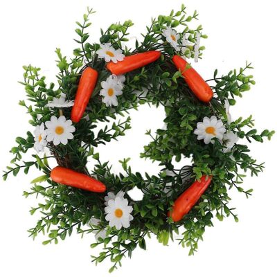 FLAMMKRAFT Couronne De Carottes Artificielles, Fleurs Et Feuilles Vertes, Idéale Pour La Décoration Murale Printanière Et Estivale. Publicité FLAMMKRAFT Couronne De Carottes Artificielles, Fleurs Et Feuilles Vertes, Idéale Pour La Décoration Murale Printanière Et Estivale. Publicité