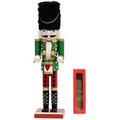 FLAMMKRAFT Casse-noisette De Noël En Figurine, 30 Cm, En Bois Pailleté, Décoration De Noël, Type 1 - Publicité FLAMMKRAFT Casse-noisette De Noël En Figurine, 30 Cm, En Bois Pailleté, Décoration De Noël, Type 1 - Publicité