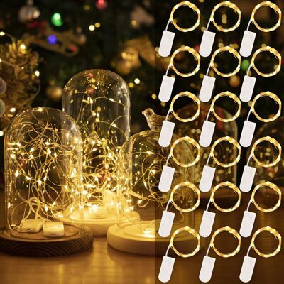 OEM Lot De 18 Guirlandes Lumineuses Led, 2,1m 20leds Blanc Chaud, Mini Guirlande Led Étanche À Piles Pour Bouteille, Chambre, Noël, Mariage, Fête, Jardin, Pot Mason, Maison - Publicité OEM Lot De 18 Guirlandes Lumineuses Led, 2,1m 20leds Blanc Chaud, Mini Guirlande Led Étanche À Piles Pour Bouteille, Chambre, Noël, Mariage, Fête, Jardin, Pot Mason, Maison - Publicité