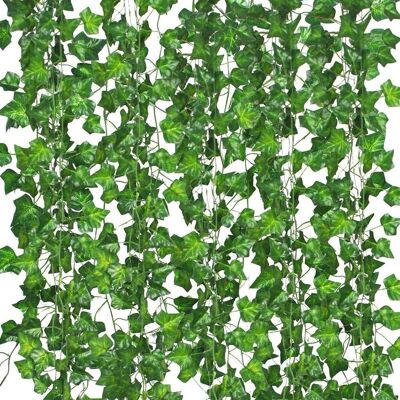 Vision Lot De 12 Guirlandes De Lierre Artificiel Avec Clip, Fausses Feuilles Vertes, Décoration Esthétique Pour La Maison, Le Jardin, Les Murs, Les Mariages - Publicité Vision Lot De 12 Guirlandes De Lierre Artificiel Avec Clip, Fausses Feuilles Vertes, Décoration Esthétique Pour La Maison, Le Jardin, Les Murs, Les Mariages - Publicité