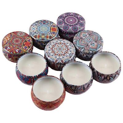 RDTD 9 Pcs Bougies Parfumées En Boîte Métal, Lot Aromathérapie Maison, Cadeau Fête, Pack Tasses Cire Parfumée Portable - Publicité RDTD 9 Pcs Bougies Parfumées En Boîte Métal, Lot Aromathérapie Maison, Cadeau Fête, Pack Tasses Cire Parfumée Portable - Publicité