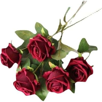 Bunthaus Lot De 5 Roses Artificielles, Deco Fausses Fleurs En Soie Avec Tige Simple, Fleur Réaliste Pour Fête Jardin En Famille Hôtel Décoration De Mariage, Décor Floral 518cm (rouge), - Publicité Bunthaus Lot De 5 Roses Artificielles, Deco Fausses Fleurs En Soie Avec Tige Simple, Fleur Réaliste Pour Fête Jardin En Famille Hôtel Décoration De Mariage, Décor Floral 518cm (rouge), - Publicité