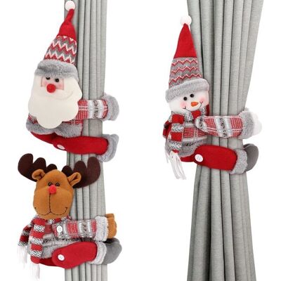 Cellfast Lot De 3 Embrasses Pour Rideaux De Noël, Style Dessin Animé, Motifs Père Noël, Bonhomme De Neige, Poupée Élan, Décoration De - Publicité Cellfast Lot De 3 Embrasses Pour Rideaux De Noël, Style Dessin Animé, Motifs Père Noël, Bonhomme De Neige, Poupée Élan, Décoration De - Publicité