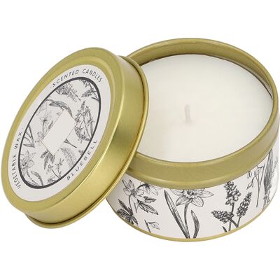 HEAT Bougie Parfumée Aux Huiles Essentielles De Plantes Naturelles, Cire De Soja, En Boîte Métallique Dorée, 70 G, Jacinthe Des Bois - Publicité HEAT Bougie Parfumée Aux Huiles Essentielles De Plantes Naturelles, Cire De Soja, En Boîte Métallique Dorée, 70 G, Jacinthe Des Bois - Publicité