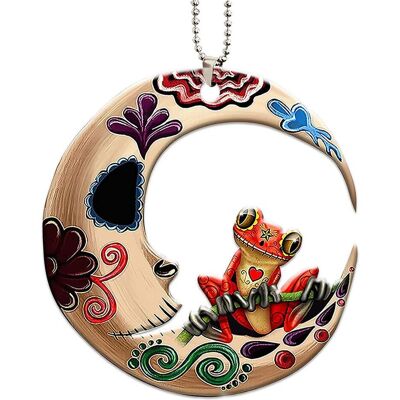 MCKENSA Lot De 3 Décorations De Noël En Acrylique Représentant Une Grenouille Sur La Lune, À Suspendre Au Sapin Ou À La Voiture. Idéal Pour Les Fêtes. Publicité MCKENSA Lot De 3 Décorations De Noël En Acrylique Représentant Une Grenouille Sur La Lune, À Suspendre Au Sapin Ou À La Voiture. Idéal Pour Les Fêtes. Publicité