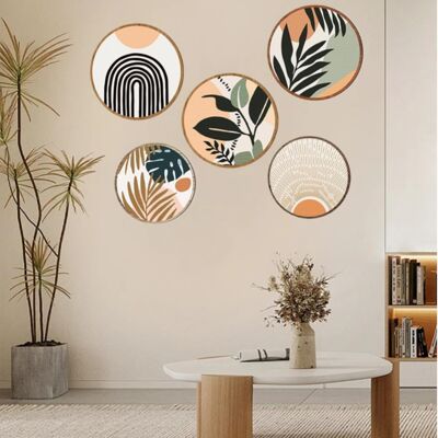 Generic Lot De 5 Décorations Murales En Bois - Style Bohème - Moderne - Pour Salon, Ferme, Maternelle - Minimaliste - Publicité Generic Lot De 5 Décorations Murales En Bois - Style Bohème - Moderne - Pour Salon, Ferme, Maternelle - Minimaliste - Publicité