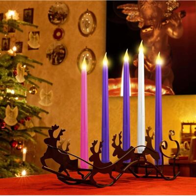 Scotch Lot De 5 Bougies De L'Avent Sans Flamme, Bougies De Noël Coniques Blanches En Plastique, Pour Couronnes De Noël Et Décorations D'Église - Publicité Scotch Lot De 5 Bougies De L'Avent Sans Flamme, Bougies De Noël Coniques Blanches En Plastique, Pour Couronnes De Noël Et Décorations D'Église - Publicité