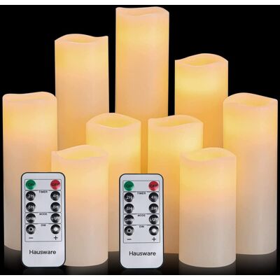 OEM Lot De 9 Bougies Led Ivoire Avec Télécommande Et Minuteur Flamme Vacillante Pour Décoration Noël Maison - Publicité OEM Lot De 9 Bougies Led Ivoire Avec Télécommande Et Minuteur Flamme Vacillante Pour Décoration Noël Maison - Publicité