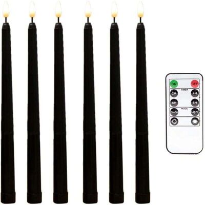 OEM 6 Pièces Séries Bougies Coniques Noires Sans Flamme Scintillantes Avec Minuterie À Distance À 10 Touches, Bougies De Fenêtre De Chandeliers À Led À Piles-crezuo - Publicité OEM 6 Pièces Séries Bougies Coniques Noires Sans Flamme Scintillantes Avec Minuterie À Distance À 10 Touches, Bougies De Fenêtre De Chandeliers À Led À Piles-crezuo - Publicité