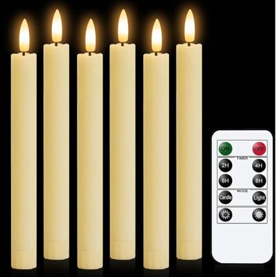 FOGSHIELD Lot De 6 Led Bougies Vacillantes Sans Flamme , Diamètre 2 Cm, Hauteur 16.5 Cm Ivoire,bougies À Piles En Avec Télécommande Et Minuteur - Publicité FOGSHIELD Lot De 6 Led Bougies Vacillantes Sans Flamme , Diamètre 2 Cm, Hauteur 16.5 Cm Ivoire,bougies À Piles En Avec Télécommande Et Minuteur - Publicité