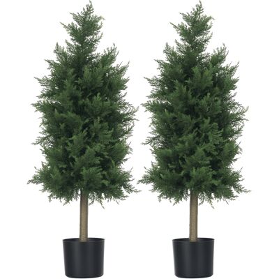 ARRIGONI Lot De 2 Plantes Artificielles Cèdre Avec Pot, Hauteur 90 Cm, Conifère, 38l X 12,5l X 90h Cm - Publicité ARRIGONI Lot De 2 Plantes Artificielles Cèdre Avec Pot, Hauteur 90 Cm, Conifère, 38l X 12,5l X 90h Cm - Publicité
