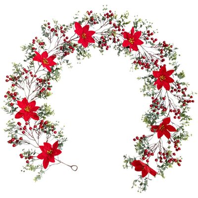 OEM Jeffergarden Guirlande Artificielle De Noël - Algues, Baies Rouges Et Fleurs, Modèle A05622-dou - Publicité OEM Jeffergarden Guirlande Artificielle De Noël - Algues, Baies Rouges Et Fleurs, Modèle A05622-dou - Publicité