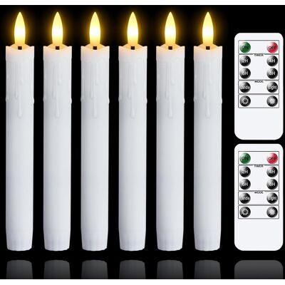 OEM Lot De 6 Bougies Led, Effet Cire, Télécommande, Minuterie, Plastique Blanc, 19cm, Pour Fenêtre Et Décoration Intérieure - Publicité OEM Lot De 6 Bougies Led, Effet Cire, Télécommande, Minuterie, Plastique Blanc, 19cm, Pour Fenêtre Et Décoration Intérieure - Publicité