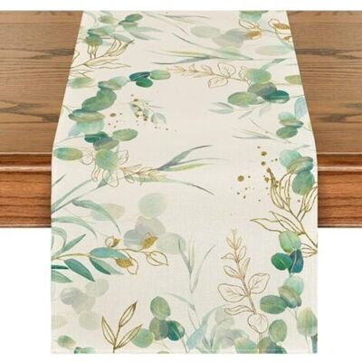 NO BRAND Pair Lntyq Eucalyptus Feuille Été Chemin De Table, Printemps Saisonnier Cuisine Table Décoration Intérieur Vacances Fête Décor 40x140 Cm - Publicité NO BRAND Pair Lntyq Eucalyptus Feuille Été Chemin De Table, Printemps Saisonnier Cuisine Table Décoration Intérieur Vacances Fête Décor 40x140 Cm - Publicité
