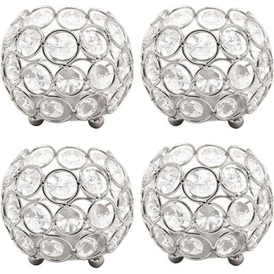 Cellfast Lot De 4 Bougeoirs Votifs Pour Bougies Chauffe-plat, Support De Bougie En Cristal Argenté Pour Centre De Table De Fête De Mariage À - Publicité Cellfast Lot De 4 Bougeoirs Votifs Pour Bougies Chauffe-plat, Support De Bougie En Cristal Argenté Pour Centre De Table De Fête De Mariage À - Publicité