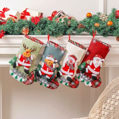 SCORPIO Lot De 4 Bas De Noël, Décorations Pour Sapin De Noël Avec Père Noël, Bonhomme De Neige Et Renne, Pour Fête De Noël En Famille, Sac Cadeau De Bonbons - Publicité SCORPIO Lot De 4 Bas De Noël, Décorations Pour Sapin De Noël Avec Père Noël, Bonhomme De Neige Et Renne, Pour Fête De Noël En Famille, Sac Cadeau De Bonbons - Publicité
