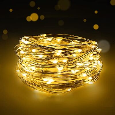 OEM Guirlande Lumineuse 10m 100led Blanc Chaud - Fil Cuivre Piles, Décoration Intérieure Pour Chambre Mariage Fête Noël - Publicité OEM Guirlande Lumineuse 10m 100led Blanc Chaud - Fil Cuivre Piles, Décoration Intérieure Pour Chambre Mariage Fête Noël - Publicité
