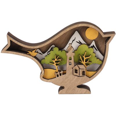 OEM Ornement En Bois En Forme D'Oiseau Printanier, Objet Artisanal Très Réaliste, Décoration Intérieure. Publicité OEM Ornement En Bois En Forme D'Oiseau Printanier, Objet Artisanal Très Réaliste, Décoration Intérieure. Publicité