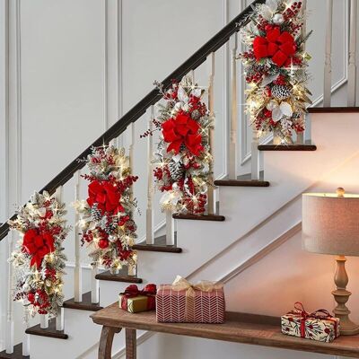 Melissa 1pc Guirlande Escalier Décoration De Porte D'Entrée Noël, Guirlande Décoration Porte D'Entrée Escalier Décor Décorations Et Pendentifs Sans Fil, Pour Intérieur Extérieur Maison Porte Jardin Décor - Publicité Melissa 1pc Guirlande Escalier Décoration De Porte D'Entrée Noël, Guirlande Décoration Porte D'Entrée Escalier Décor Décorations Et Pendentifs Sans Fil, Pour Intérieur Extérieur Maison Porte Jardin Décor - Publicité