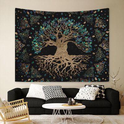 FANGMEDIA 130x150cm Arbre De Vie Tenture Murale Tapisserie Pour La Nature Décorations Couvre-lit Courverture Pour La Maison Salon Chambre Dortoir Décor(a) - Publicité FANGMEDIA 130x150cm Arbre De Vie Tenture Murale Tapisserie Pour La Nature Décorations Couvre-lit Courverture Pour La Maison Salon Chambre Dortoir Décor(a) - Publicité