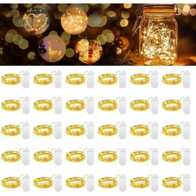 OEM Lot De 30 Guirlande Lumineuse, Fil De Cuivre Flexible, 1m 10 Led, Étanche Ip65, Intérieur Extérieur, Décoration Fête Mariage Noël - Publicité OEM Lot De 30 Guirlande Lumineuse, Fil De Cuivre Flexible, 1m 10 Led, Étanche Ip65, Intérieur Extérieur, Décoration Fête Mariage Noël - Publicité