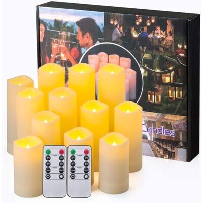 ABYSSE Bougies Led Sans Flamme, Bougies En Résine Avec Minuterie À Distance - Bougies Étanches Pour Intérieur Et Extérieur, Lot De 12 - Publicité ABYSSE Bougies Led Sans Flamme, Bougies En Résine Avec Minuterie À Distance - Bougies Étanches Pour Intérieur Et Extérieur, Lot De 12 - Publicité