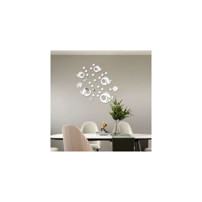 OEM Stickers Muraux Poissons Et Bulles, Acrylique Miroir Mural Sticker, 3d Autocollant Mural, Décorations Murales Pour Salles De Bains, Salons, Chambres À Coucher (argent)-crezuo - Publicité OEM Stickers Muraux Poissons Et Bulles, Acrylique Miroir Mural Sticker, 3d Autocollant Mural, Décorations Murales Pour Salles De Bains, Salons, Chambres À Coucher (argent)-crezuo - Publicité