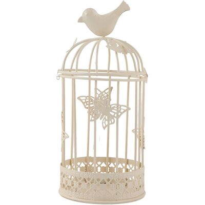 MCKENSA Bougeoir Ajouré En Forme De Cage Avec Décor D'Oiseau, Blanc - Publicité MCKENSA Bougeoir Ajouré En Forme De Cage Avec Décor D'Oiseau, Blanc - Publicité