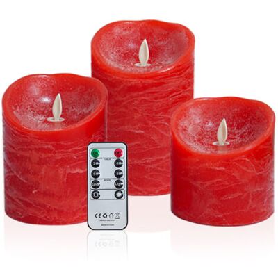 ABYSSE Bougies Led Rouges À Flamme Vacillante Bougie Électrique À Piles En Cire Véritable Avec Flamme Mobile Réaliste, 2 Télécommandes Et Minuterie Décoration D'Intérieur - Publicité ABYSSE Bougies Led Rouges À Flamme Vacillante Bougie Électrique À Piles En Cire Véritable Avec Flamme Mobile Réaliste, 2 Télécommandes Et Minuterie Décoration D'Intérieur - Publicité