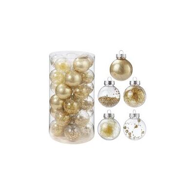 ZVD 30 X Christmas Baubles For Christmas Tree Wedding Party Decor For Indoor Or Outdoor Christmas Decorations (gold) - Publicité ZVD 30 X Christmas Baubles For Christmas Tree Wedding Party Decor For Indoor Or Outdoor Christmas Decorations (gold) - Publicité