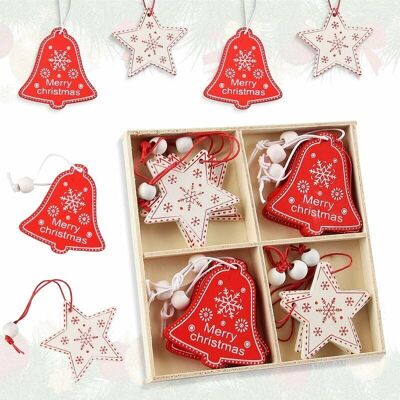 BRINSEA Ornements D’arbre De Noël En Bois, Ornements D’arbre De Noël En Bois 12pcs, Pendentifs Décoratifs En Bois, Ornements D’arbre De Noël En Bois - Publicité BRINSEA Ornements D’arbre De Noël En Bois, Ornements D’arbre De Noël En Bois 12pcs, Pendentifs Décoratifs En Bois, Ornements D’arbre De Noël En Bois - Publicité