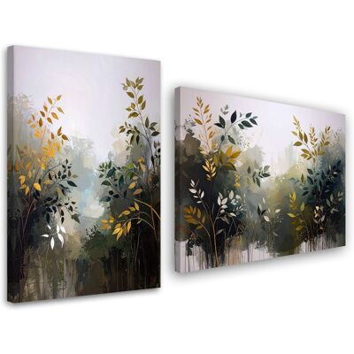 FEEBY Tableaux Sur Toile Lot Abstraction Verte Feuilles Plantes 2 X 80x120 - Publicité FEEBY Tableaux Sur Toile Lot Abstraction Verte Feuilles Plantes 2 X 80x120 - Publicité