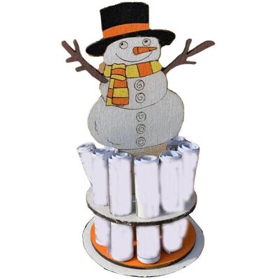 FLAMMKRAFT Porte-monnaie De Noël Festif Et Original En Bois, Orné D'Un Bonhomme De Neige, Pour Décorer Les Fêtes. Publicité FLAMMKRAFT Porte-monnaie De Noël Festif Et Original En Bois, Orné D'Un Bonhomme De Neige, Pour Décorer Les Fêtes. Publicité