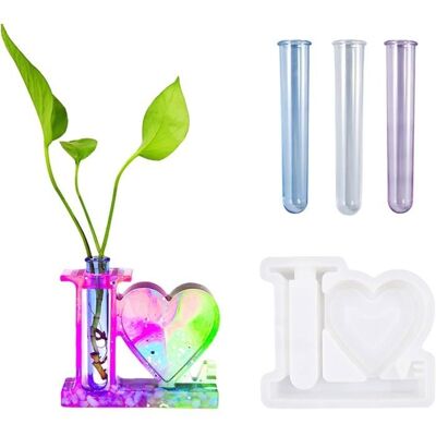 Cellfast Moule En Silicone Vase Diy Moulage Époxy, Propagation De Plantes Avec 3 Tubes À Essai Pour Décoration De Fleurs Hydroponiques - Publicité Cellfast Moule En Silicone Vase Diy Moulage Époxy, Propagation De Plantes Avec 3 Tubes À Essai Pour Décoration De Fleurs Hydroponiques - Publicité