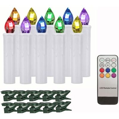 ABYSSE Bougie Led Led Bougie De Noël En Plastique Coupes Colorées Lampe Et Minuterie Clignotant Clignotant, 10 Pièces Blanc - Publicité ABYSSE Bougie Led Led Bougie De Noël En Plastique Coupes Colorées Lampe Et Minuterie Clignotant Clignotant, 10 Pièces Blanc - Publicité