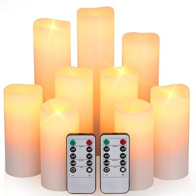 OEM 9 Bougie Led, Flamme Vacillante Réaliste, Ivoire, Télécommande, Minuteur, Décoration Noël, Halloween, Fêtes - Publicité OEM 9 Bougie Led, Flamme Vacillante Réaliste, Ivoire, Télécommande, Minuteur, Décoration Noël, Halloween, Fêtes - Publicité