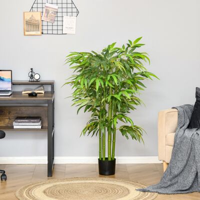 SANMINE HABITAT Homcom Bambou Artificiel 140 Cm Avec Pot Et Tiges Réalistes Arbre Synthétique Intérieur Pour Décoration De Maison Bureau Intérieur Vert - Publicité SANMINE HABITAT Homcom Bambou Artificiel 140 Cm Avec Pot Et Tiges Réalistes Arbre Synthétique Intérieur Pour Décoration De Maison Bureau Intérieur Vert - Publicité