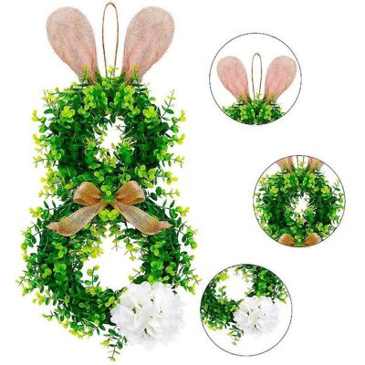 RDTD Guirlande De Lapins Ronds Pour Pâques, Jolie Couronne Verte À Suspendre Au Mur - Publicité RDTD Guirlande De Lapins Ronds Pour Pâques, Jolie Couronne Verte À Suspendre Au Mur - Publicité