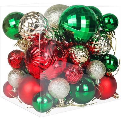 FLAMMKRAFT Lot De 36 Boules De Noël Multicolores En Plastique À Suspendre Au Sapin Pour Les Fêtes, Anniversaires Et Mariages. Publicité FLAMMKRAFT Lot De 36 Boules De Noël Multicolores En Plastique À Suspendre Au Sapin Pour Les Fêtes, Anniversaires Et Mariages. Publicité