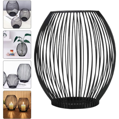 Generic Bougeoir Lanterne En Fer Forgé Noir , Bougeoir Décoratif En Métal Rétro, Chandelier En Fer Polyvalent Pour Décoration De Table Et Mariage - Publicité Generic Bougeoir Lanterne En Fer Forgé Noir , Bougeoir Décoratif En Métal Rétro, Chandelier En Fer Polyvalent Pour Décoration De Table Et Mariage - Publicité