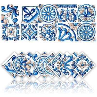 PELTOR Stickers Muraux Décoratifs En Pvc Imperméable, 10 Feuilles Par Paquet, Style Mosaïque Rétro, Stickers 2d, Adaptés Aux Salles De Bains Et Aux Cuisines - Publicité PELTOR Stickers Muraux Décoratifs En Pvc Imperméable, 10 Feuilles Par Paquet, Style Mosaïque Rétro, Stickers 2d, Adaptés Aux Salles De Bains Et Aux Cuisines - Publicité